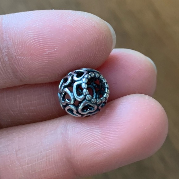 Retired Pandora Open Your Heart Openwork Charm Sterling Silver EUC - Picture 8 of 13